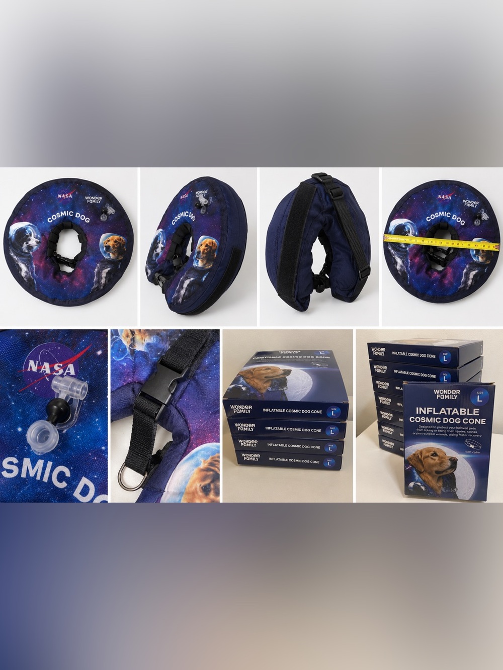 🐶 NEW IN BOX – Inflatable Dog Cone – Size L! 🐶🚀